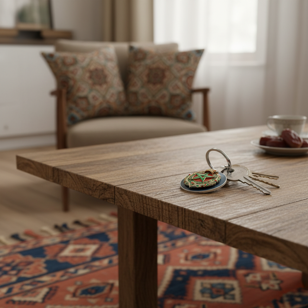 Porte-clés en alliage de zinc pour les fans marocains. Caractéristiques une étoile verte, une couronne et des motifs élégants. Un accessoire ou un cadeau élégant et durable.