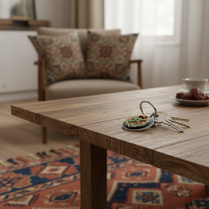 Porte-clés en alliage de zinc pour les fans marocains. Caractéristiques une étoile verte, une couronne et des motifs élégants. Un accessoire ou un cadeau élégant et durable.