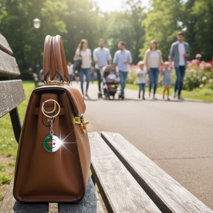Africa Flag Keychains Algeria Somalia Tunisia Morocco Egypt National Flag Key Chains Double Side Glass Ball Pendant Keyring Gift